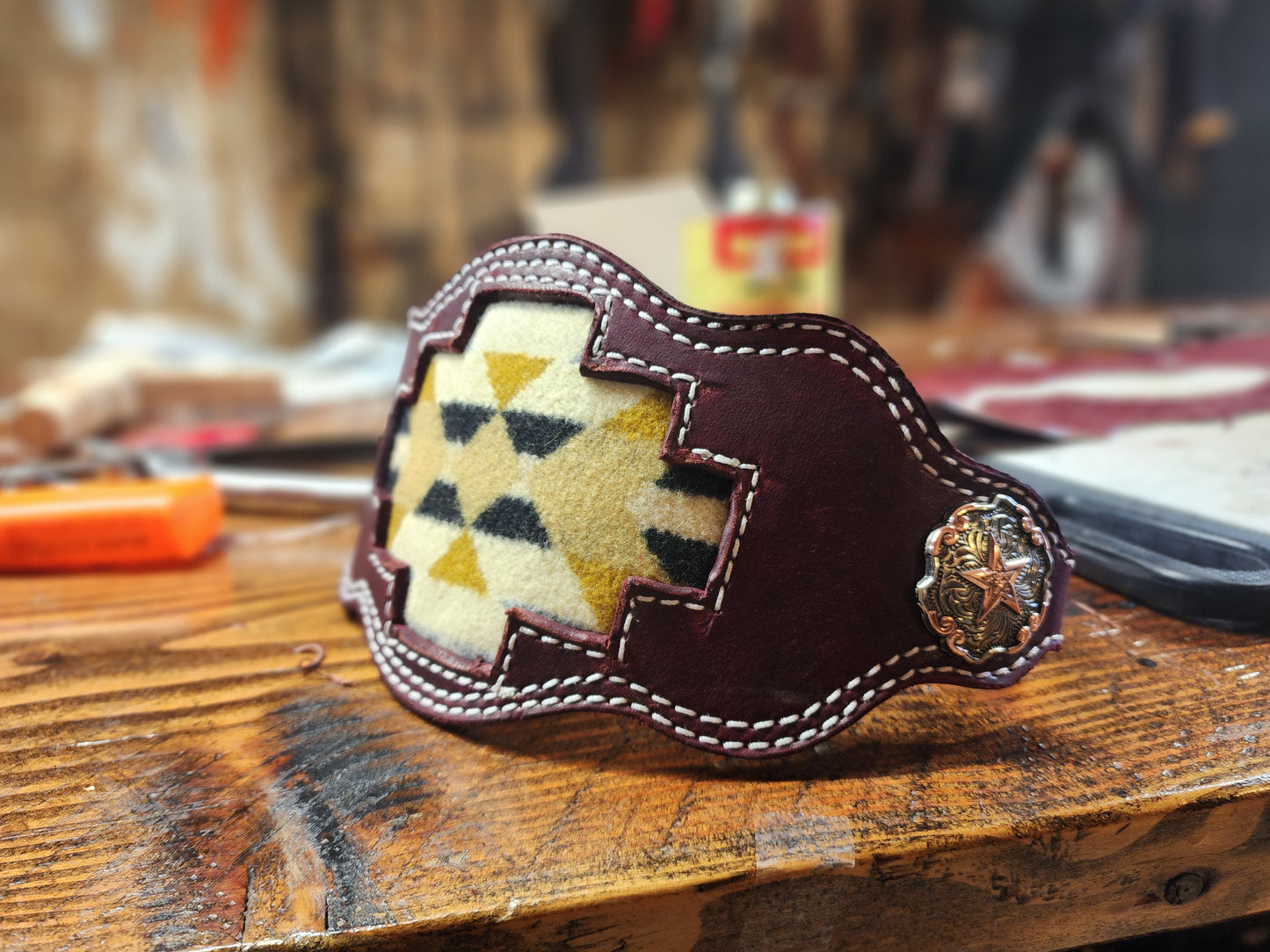 Maroon Pendleton Bronc Noseband