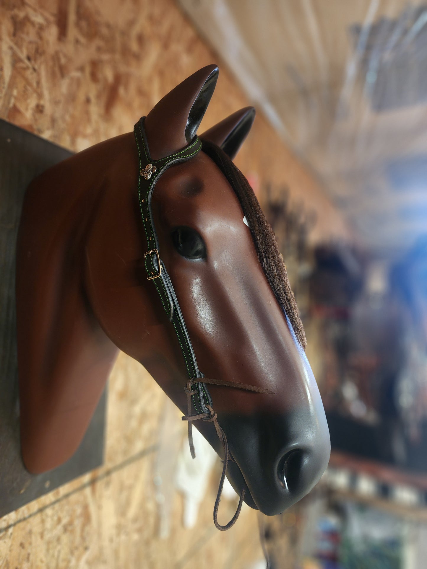 Green Stitched Headstall