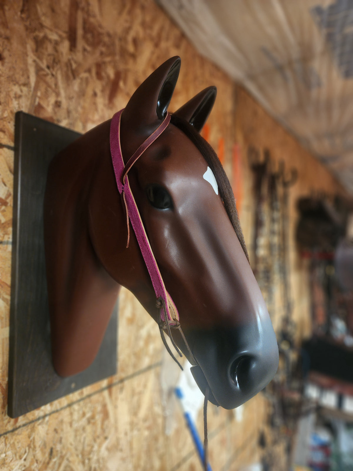 Pink Roughout Headstall