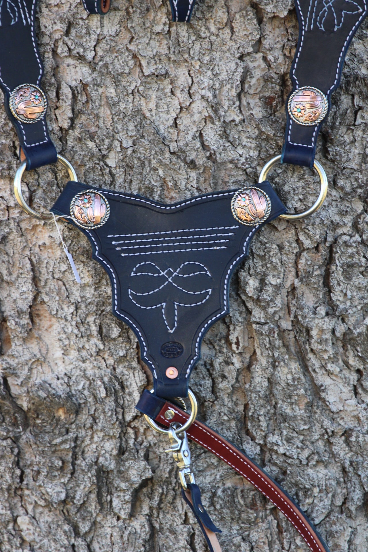 Navy Blue Bootstitch Breastcollar