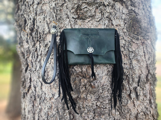 Vintage Green Poker Clutch