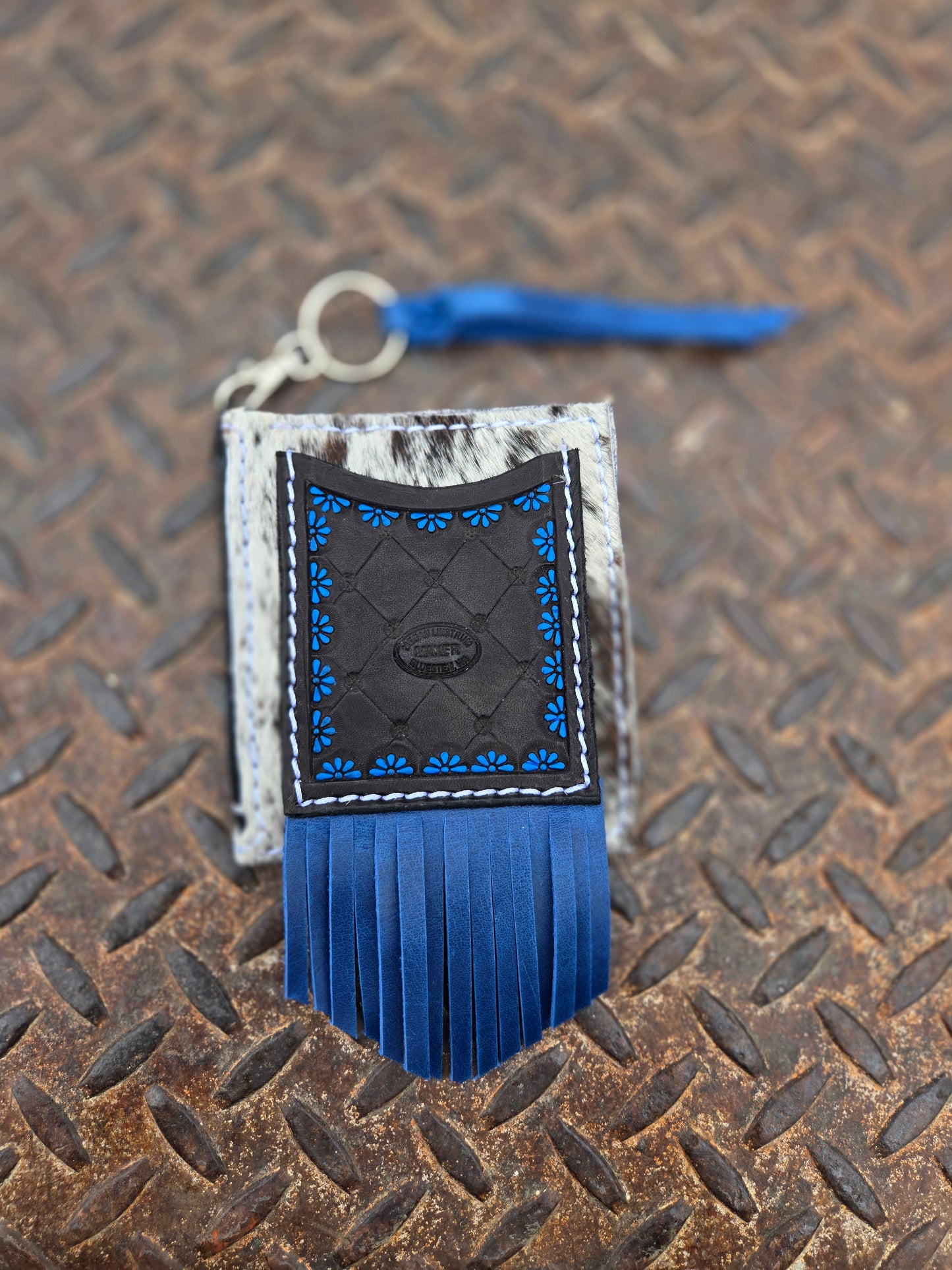 Cowhide & Blue Card Wallet