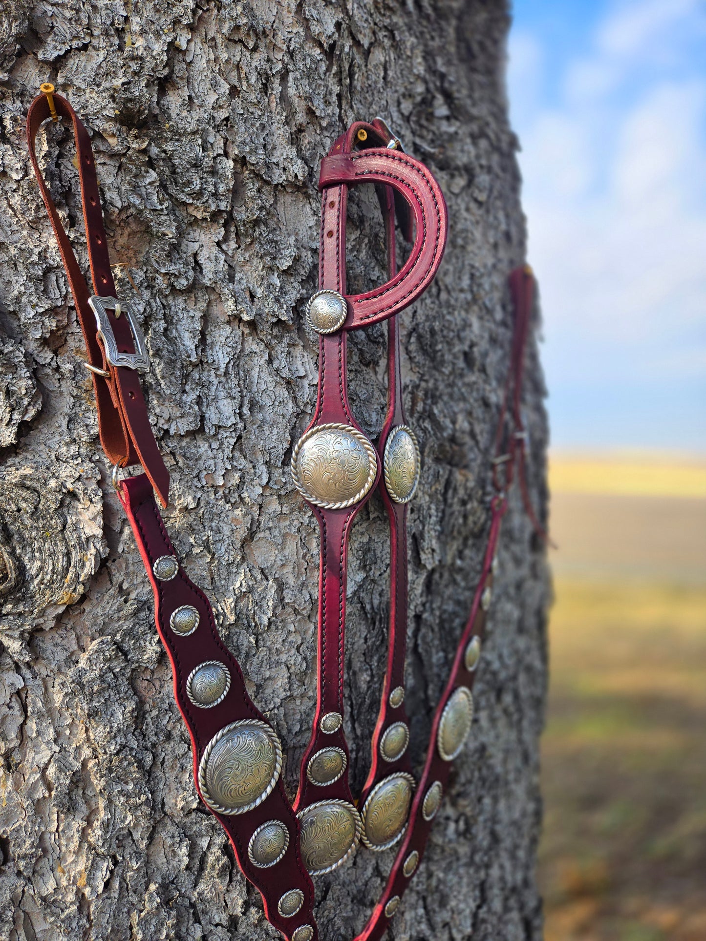 Maroon Large Concho Set