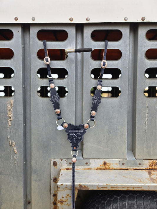 Navy Blue Bootstitch Breastcollar