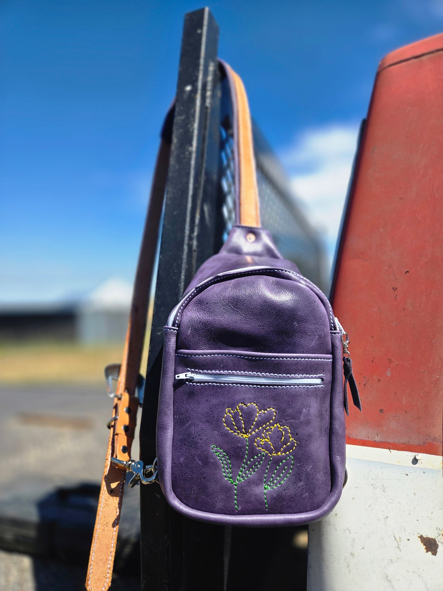 Vintage Purple Sling Bag