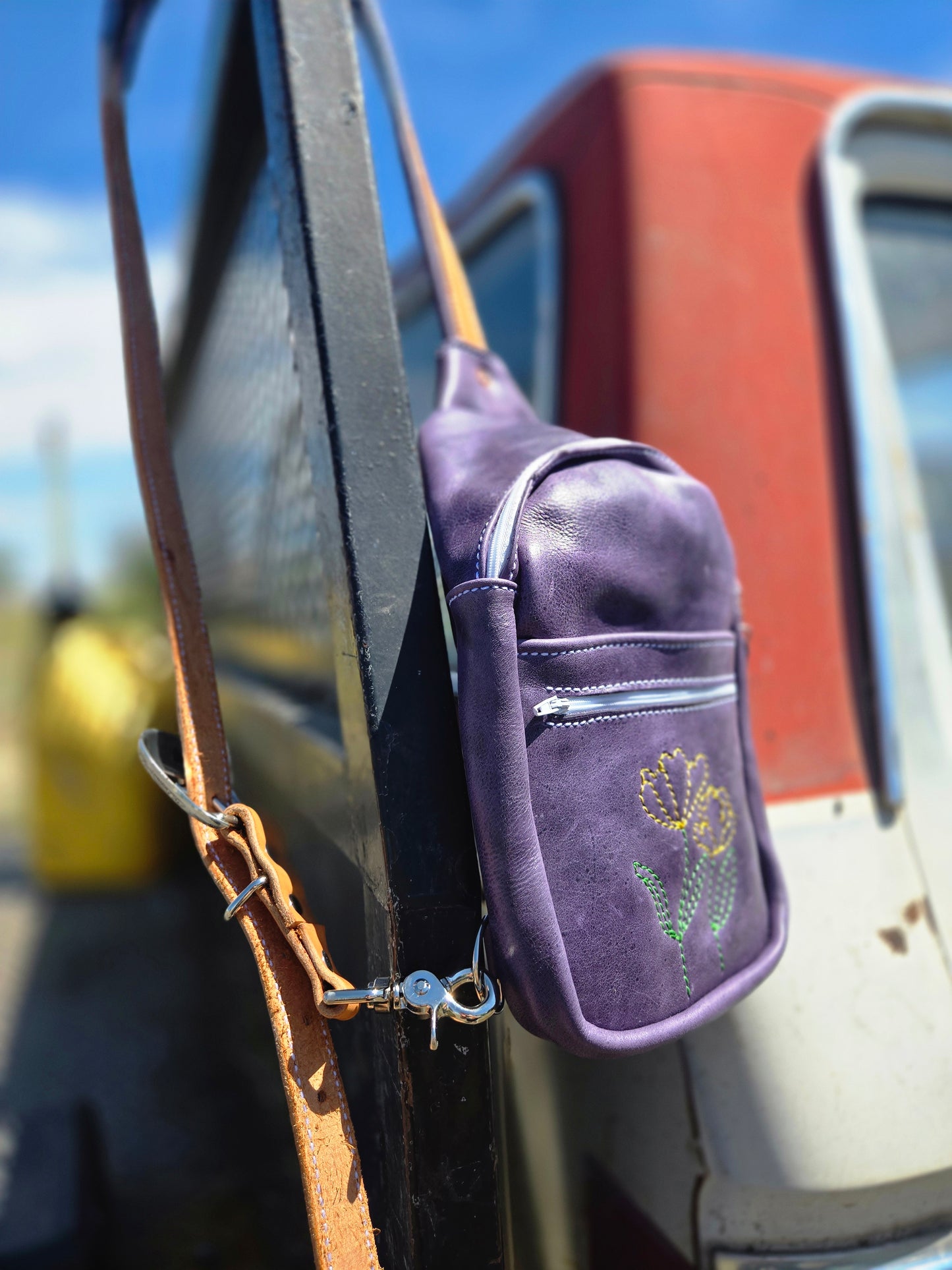 Vintage Purple Sling Bag