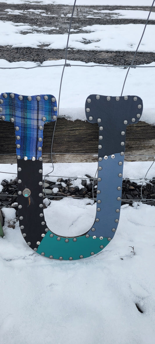 Custom Patchwork Leather Letters-RUMBLE