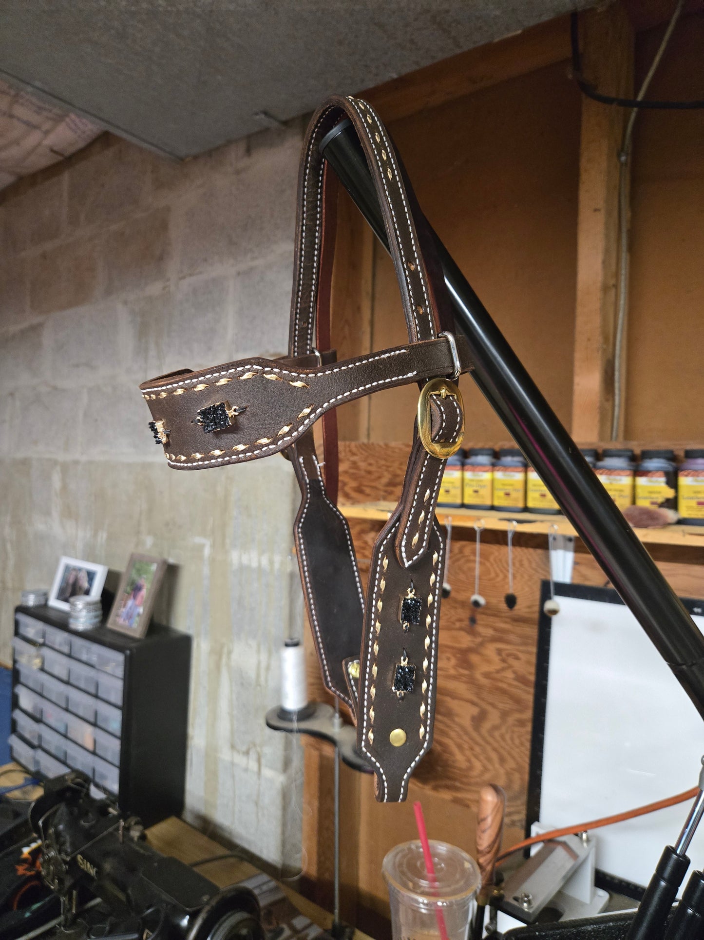 Black Druzy Gag Headstall